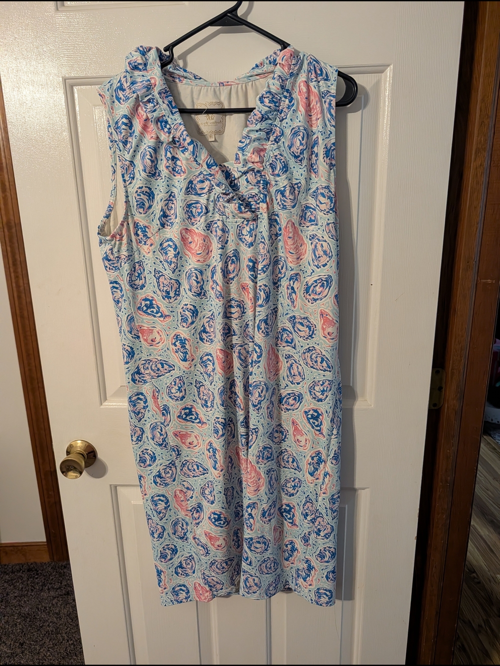 Simply Southern Blue White Pink Swirl Midi Dress